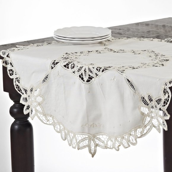 Bianca Battenberg 36" Round Doily Table Topper - Picture 1 of 1